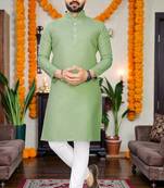  pista plain cotton blend  men's only kurta