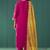 Pink chinnon embroidered kurta set with dupatta for women