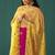 Pink chinnon embroidered kurta set with dupatta for women