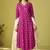 Pink viscose rayon printed anarkali kurta set with dupatta for women
