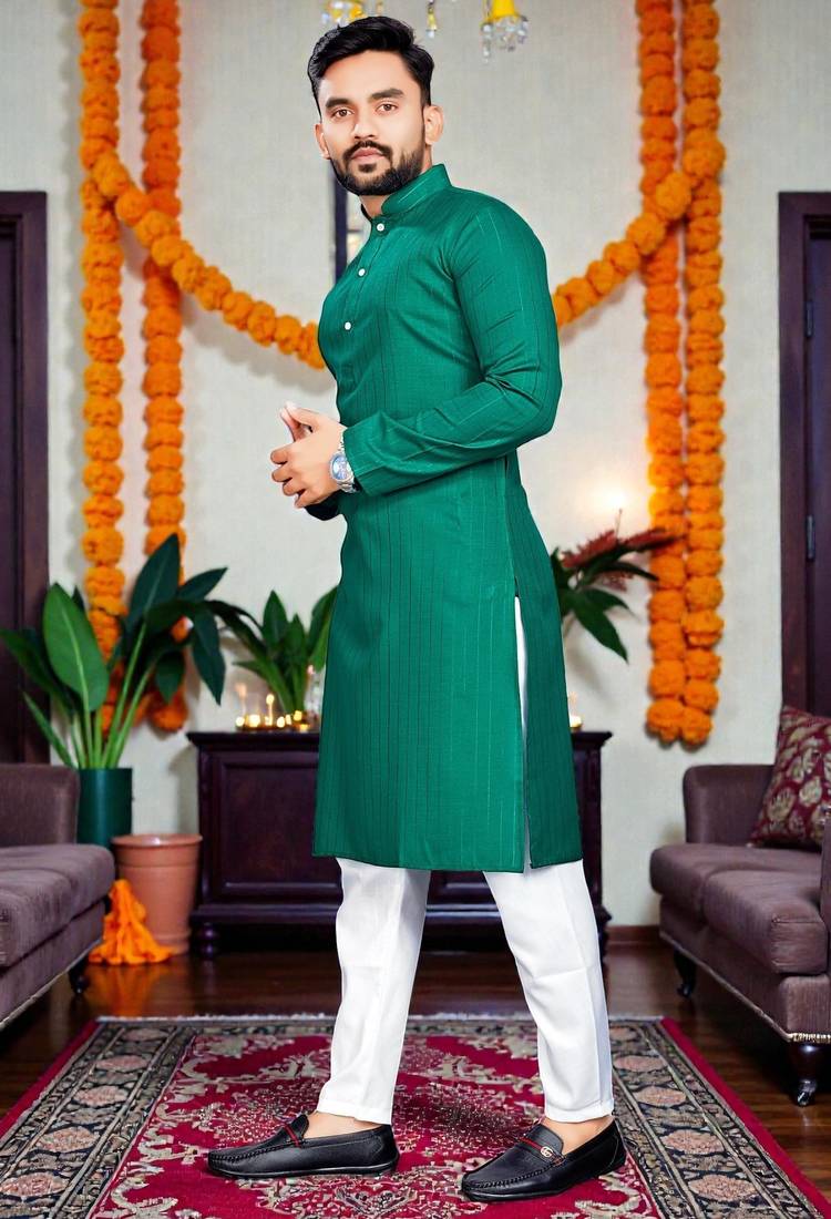  rama plain cotton blend  men's only kurta