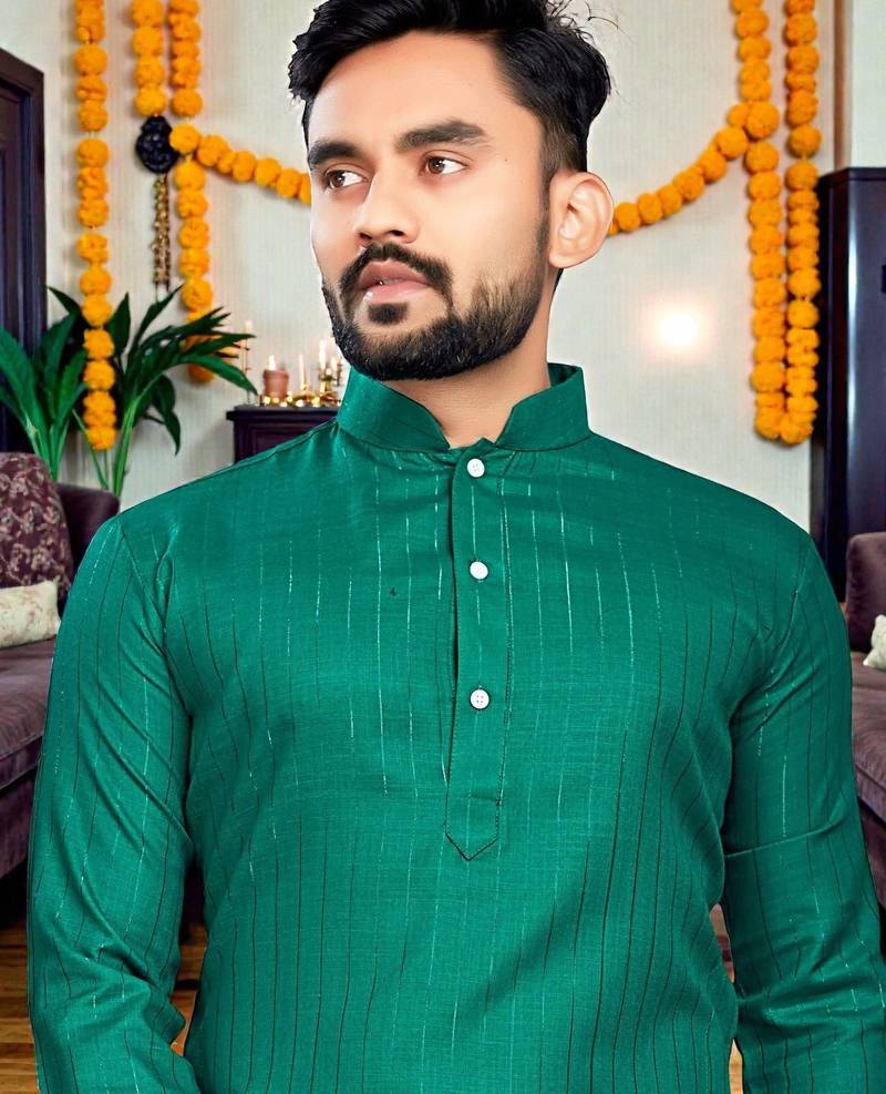  rama plain cotton blend  men's only kurta