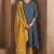 Navy blue viscose rayon printed kurta set for women