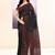 Women's black sequins embellished cotton blend jamdani saree