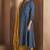 Navy blue viscose rayon printed kurta set for women