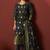 Black silk blend jacquard zari work kurta set with dupatta for women