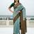 Sea green soft silk blend banarasi jacuard work designer party wear saree with unstitched blouse piece