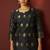 Black silk blend jacquard zari work kurta set with dupatta for women