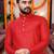  red plain cotton blend  men's only kurta