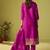 Dark pink silk blend jacquard zari work kurta set with dupatta for women