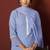Sky blue pure cotton schiffly work kurta set with dupatta for women