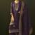 Purple jacquard silk blend straight kurta set with dupatta