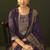 Purple jacquard silk blend straight kurta set with dupatta