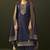 Navy blue jacquard silk blend straight kurta set with dupatta
