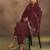 Rust chinnon embroidered kurta set with jacquard dupatta