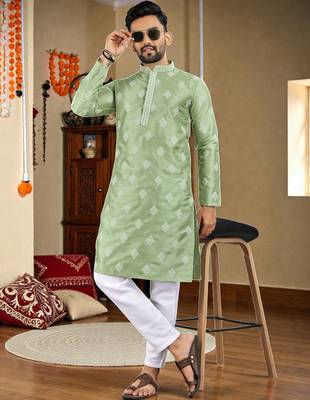  pista embroidered  silk only men's kurta 3