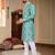  sky blue embroidered  silk only men's kurta