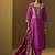 Women's festive pink cotton blend jacquard straight kurta with solid pant and silk jacquard dupatta set