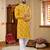  yellow embroidered  silk only men's kurta