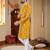  yellow embroidered  silk only men's kurta