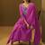 Women's light pink pure cotton embroidered kurta set with dupatta