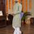  grey embroidered  silk only men's kurta
