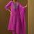 Women's light pink pure cotton embroidered kurta set with dupatta