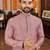  pink embroidered  silk only men's kurta