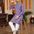  purple embroidered  silk only men's kurta