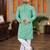  sea green embroidered  silk only men's kurta
