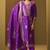Women's purple jacquard art silk straight kurta set with cotton bottom & silk blend dupatta
