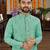  sea green embroidered  silk only men's kurta