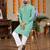  sea green embroidered  silk only men's kurta