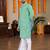  sea green embroidered  silk only men's kurta
