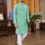  sea green embroidered  silk only men's kurta