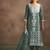 Women's dusty green jacquard art silk straight kurta set with cotton bottom & silk blend dupatta