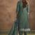 Women's dusty green jacquard art silk straight kurta set with cotton bottom & silk blend dupatta