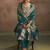 Women's rama green jacquard art silk straight kurta set with dupatta