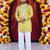 Wedding yellow embroidered  silk men's short kurta only