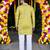 Wedding yellow embroidered  silk men's short kurta only