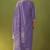 Purple chinon embroidered kurta set with jacquard dupatta