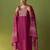 Pink chinon embroidered kurta set with jacquard dupatta