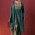 Green chinon embroidered kurta set with jacquard dupatta