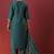 Green chinon embroidered kurta set with jacquard dupatta