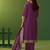 Purple jacquard art silk kurta set with cotton bottom & silk jacquard dupatta