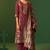 Wine jacquard art silk kurta set with cotton bottom & silk jacquard dupatta