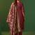 Wine jacquard art silk kurta set with cotton bottom & silk jacquard dupatta
