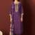 Purple chinnon embroidered kurta set with dupatta