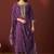 Purple chinnon embroidered kurta set with dupatta