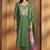Green cotton blend embroidered kurta pant with chanderi jacquard dupatta